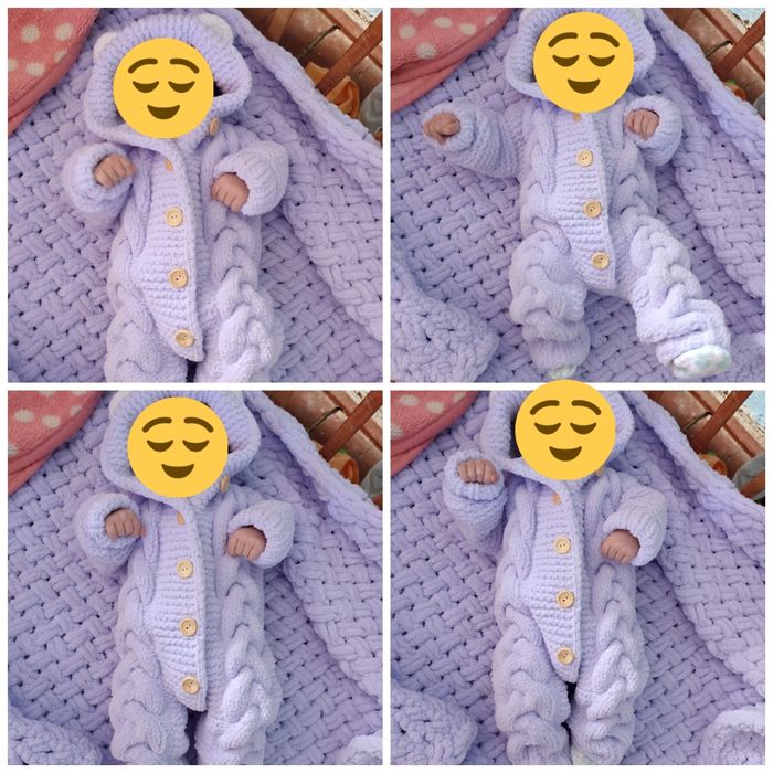 Продам вязаный плюшевый  набор 0-3 мем.