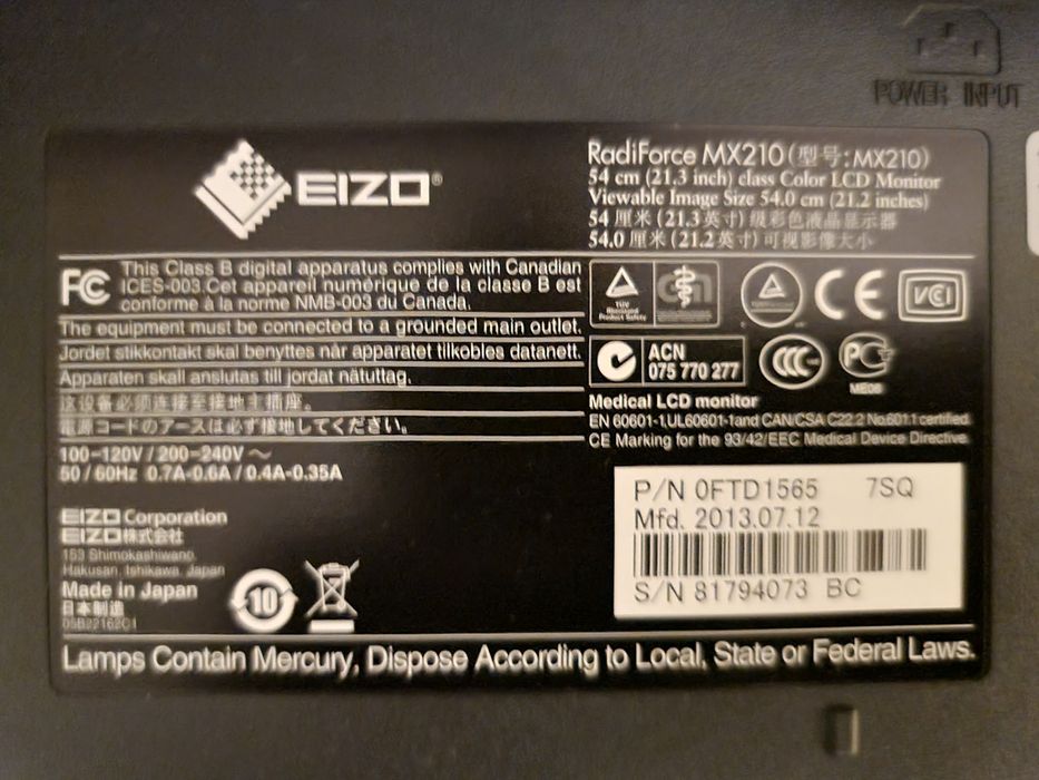 Eizo Radiforce MX210 monitor