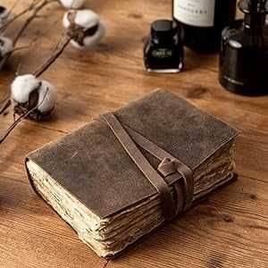 Notes Skórzany VINTAGE notes retro bawełniane kartki 240 stron