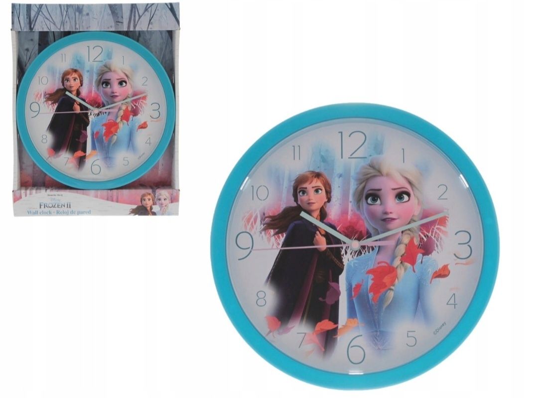 Oryginalny zegar ścienny KRAINA LODU prezent dla dziewczynki