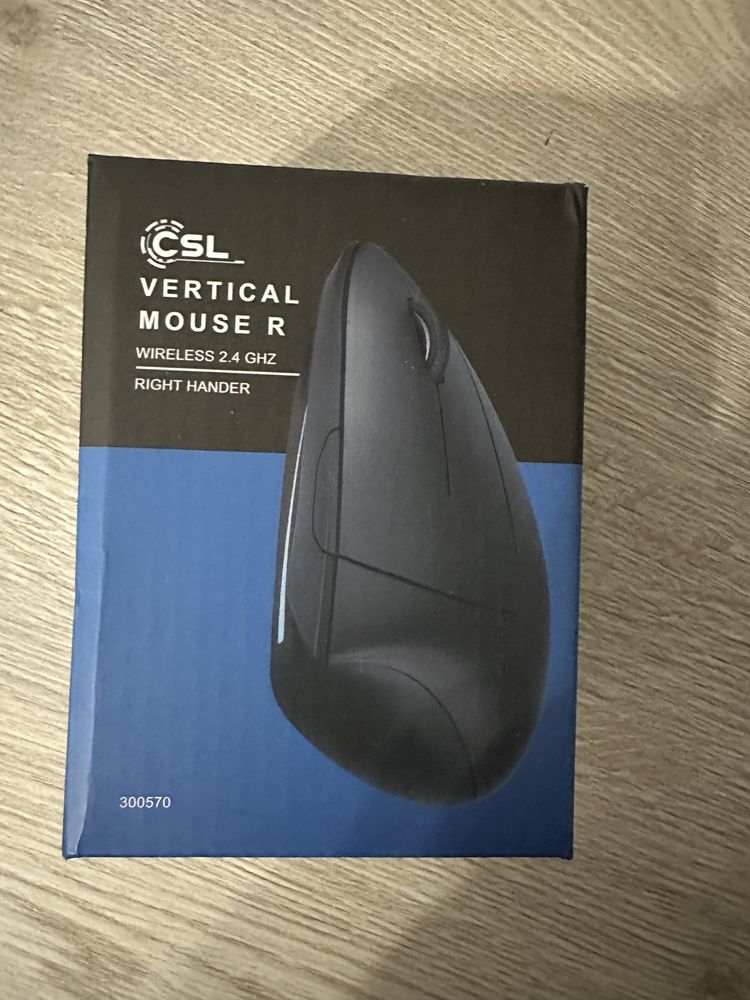 CSL bezprzewodowa mysz optyczna USB 2,4 GHz, pionowa Praworęczna