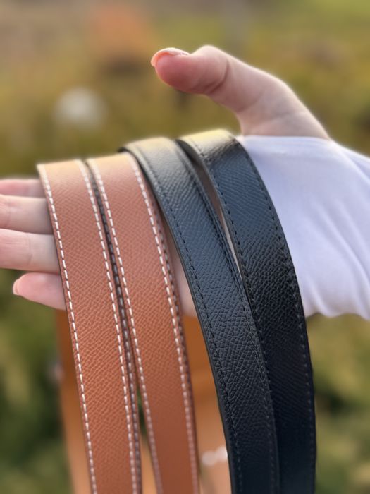 Жіночий шкіряний ремінь з лого ремінець тонкий kelly Hermes