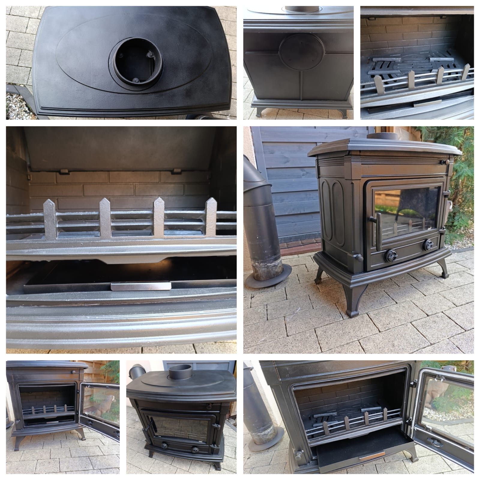 Kominek żeliwny wolnostojący 12 kw plus rury