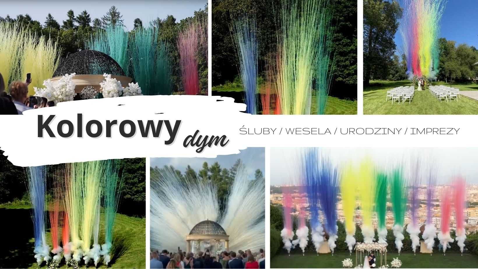 Pokaz kolorowych dymów, wystrzał 15m - wycena - Hit Wesel tego roku!