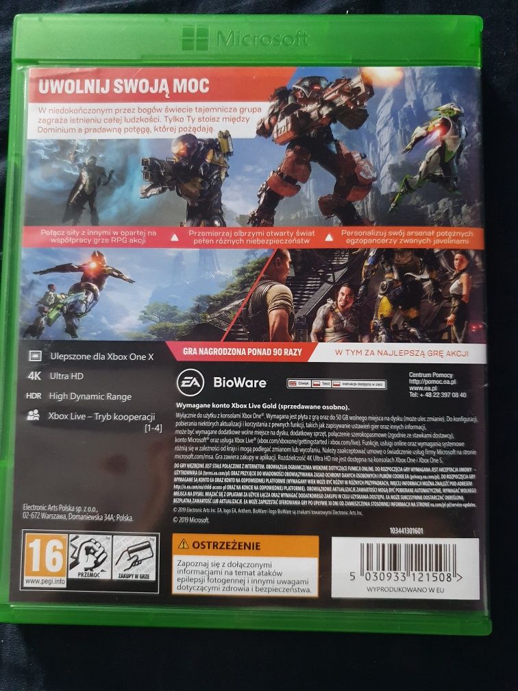 Anthem wersja PL xbox one S X 4K UHD series EA BioWare