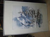Obraz , akwarela , Pejzaż górski , wym. 101x71 cm.