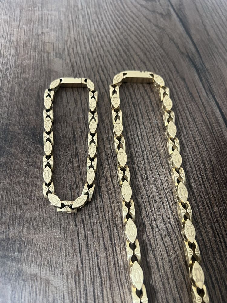 Złoty łańcuszek / łańcuch cartier i bransoletka cartier 585 90,7g 30,3