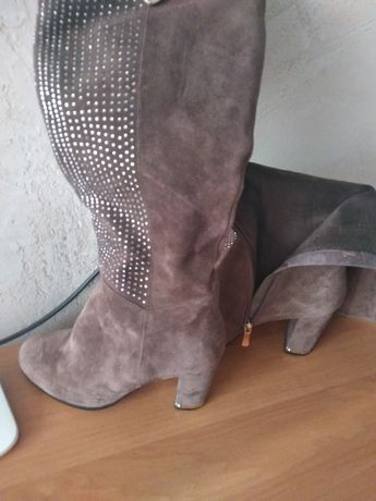 Обувь женская Замшевые сапоги