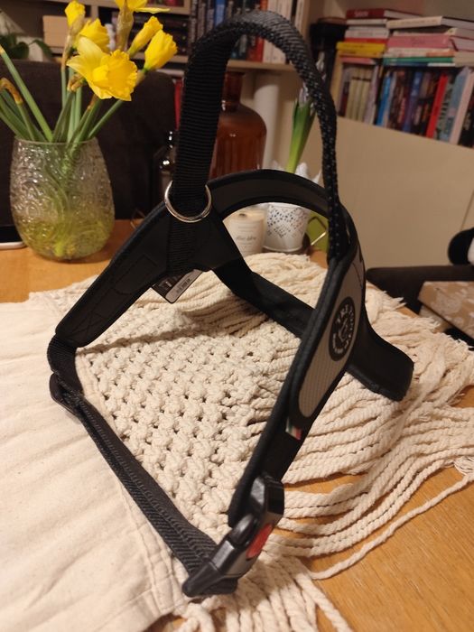 SZELKI dla psa TRE PONTI  75-95 cm - czarno-szare Z ODBLASKAMI mocne