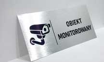 Srebrna elegancka tabliczka ' obiekt monitorowany 'inne