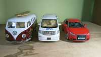 Модель Kinsmart 1962 Volkswagen Bus 1:32, Audi A1, Toyota Alphard 1:38