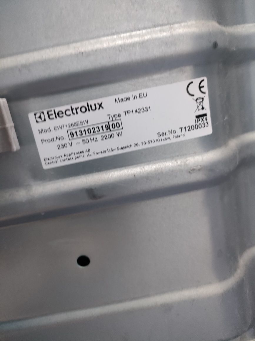 Electrolux ewt1266esw na części