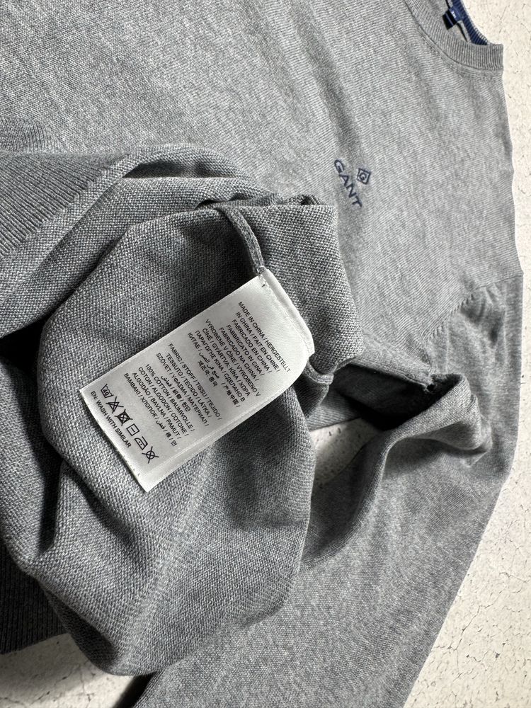 Мужская Кофта Свитер Gant Оригинал 2XL-3XL Серый