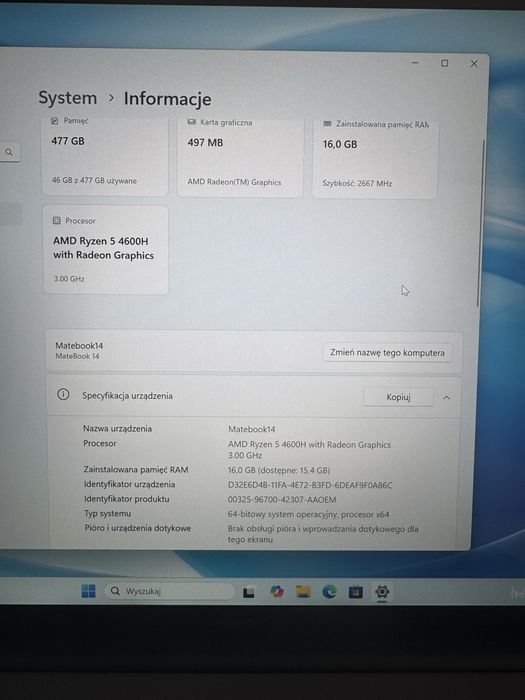 Laptop Huawei Matebook 14 R5 Win11