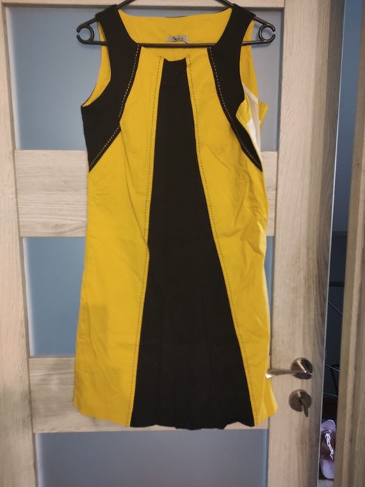 Żołto - czarno sukienka letnia damska