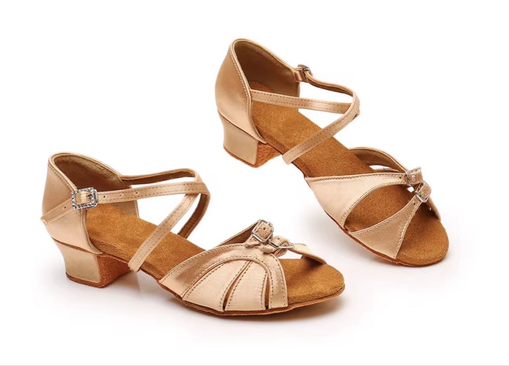 Buty do tańca taneczne latino 33 21cm  beżowe cieliste z regulacją
