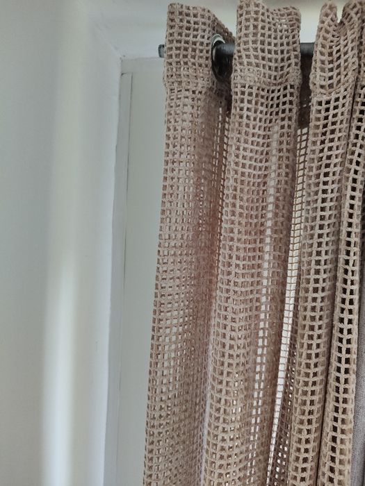 Zasłony Boho beżowe euro firany długie