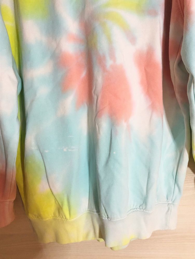 Bluza z kapturem oversize luźna playboy x missquided tie dye kolorowa