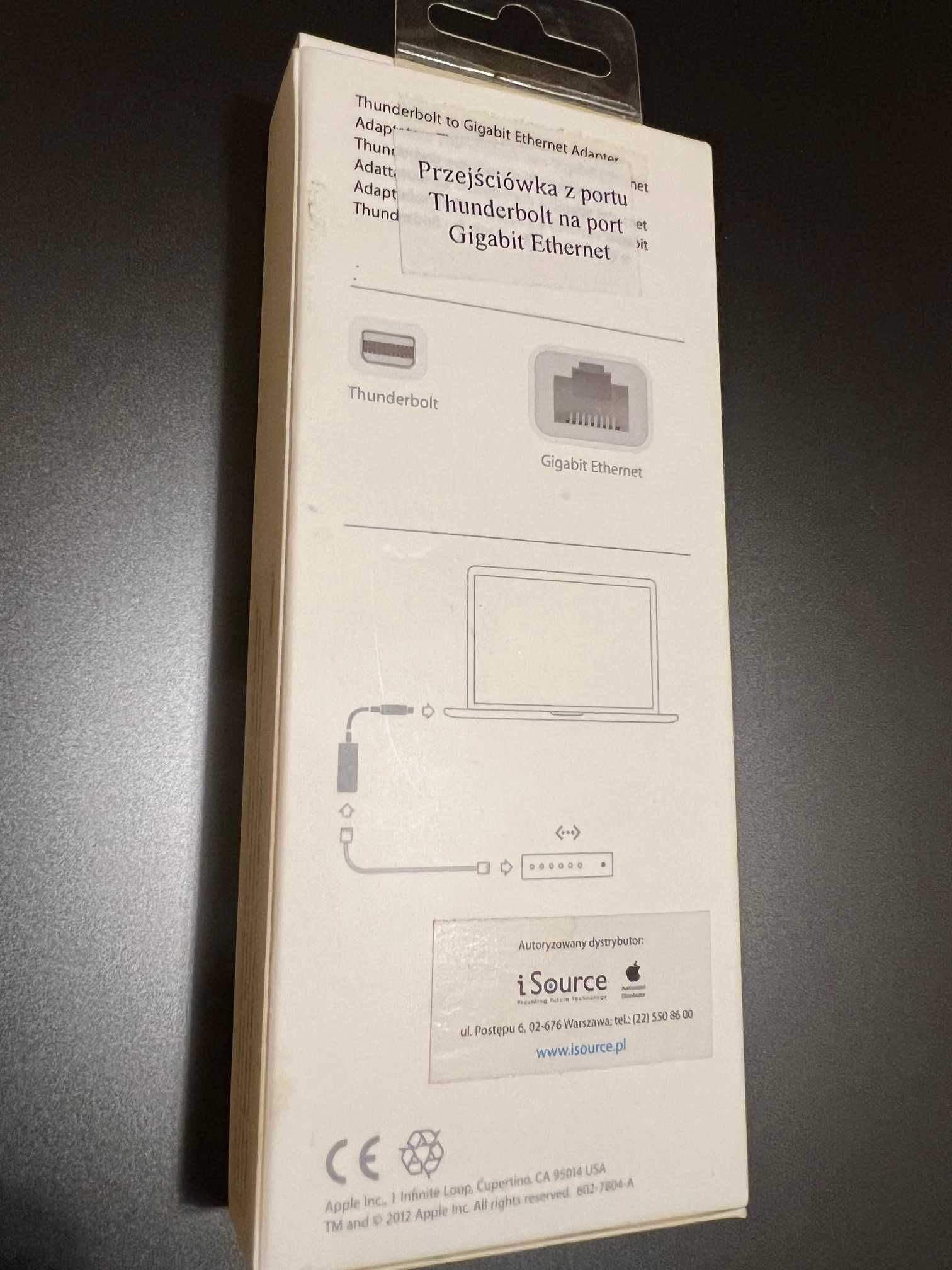 Apple Adapter (MD463ZM/A) Przejściówka Thunderbolt na Gigabit Ethernet