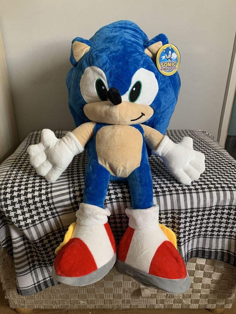 Peluche Sonic Hedgehog, chapéu, toalha, lancheira