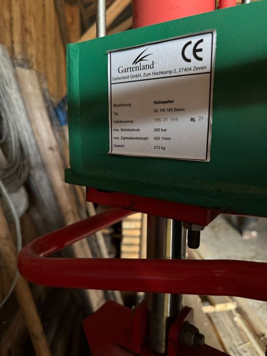 Rębak, Łuparka, GARTENLAND GL HS 165 BASIC