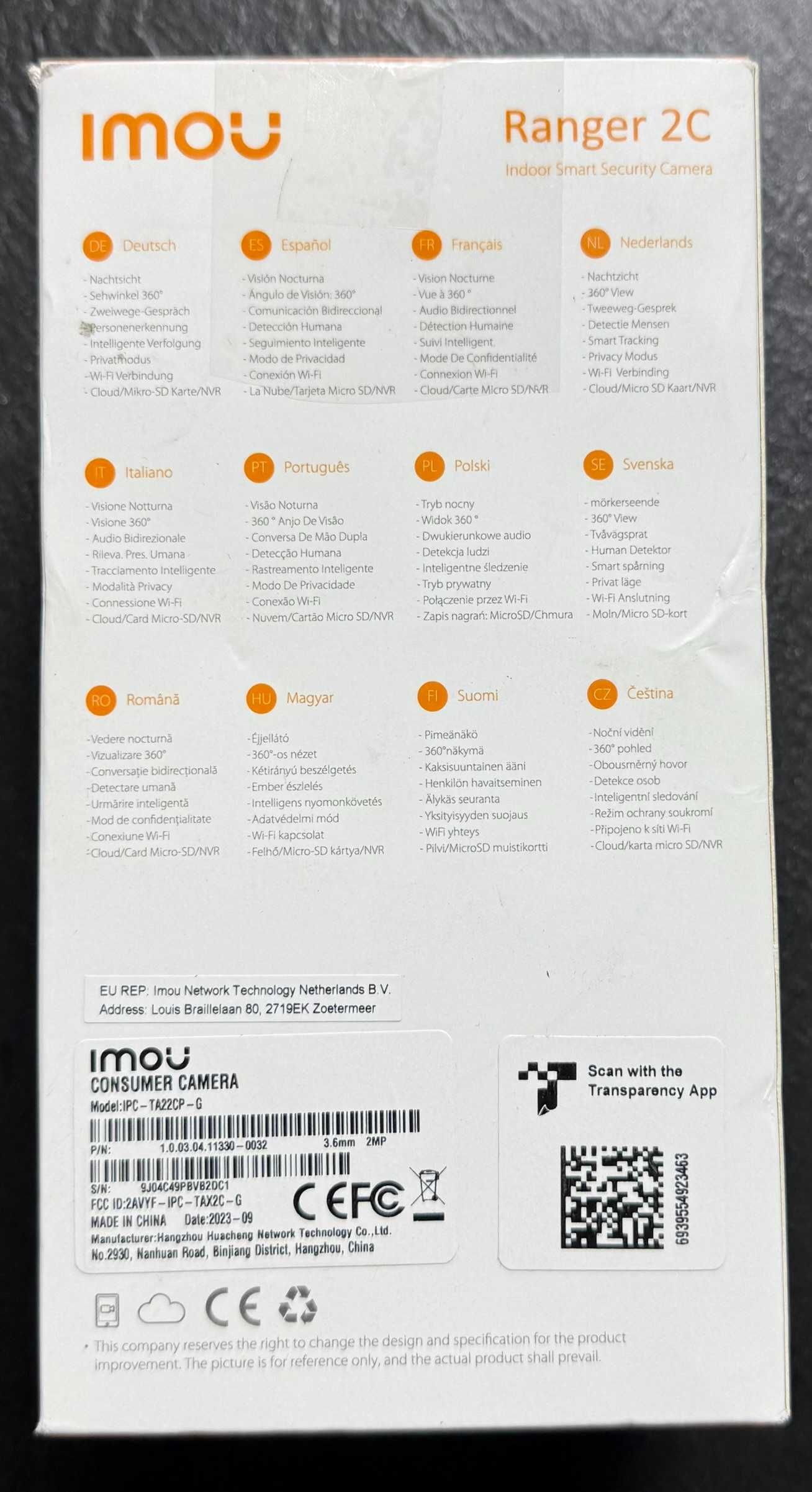 Kamera Wewnętrzna obrotowa IP Imou Ranger 2C IPC-TA22CP-G biała