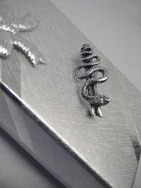 Srebrna broszka wąż srebro 925  170