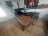 Stolik kawowy ze starych belek vintage retro 60x90 solidny handmade
