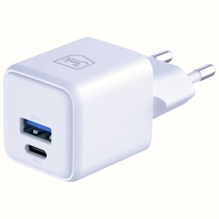 Pd Biały 3Mk Gan 20W Charger Qc4+ Sieciowa Ładowarka 1Xusb-A 1Xusb-C