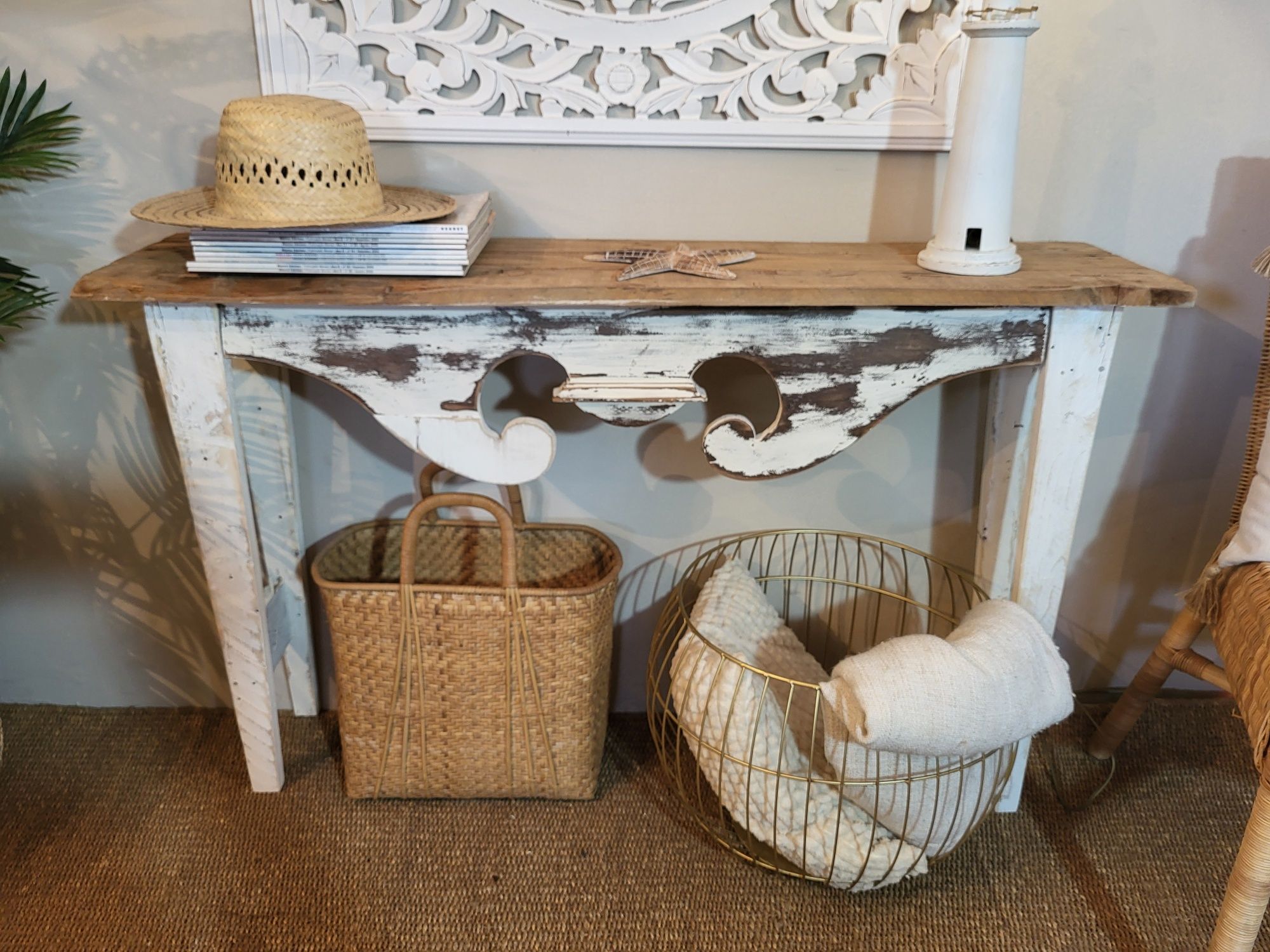 aparador, mesa, consola, decoracao, rustico