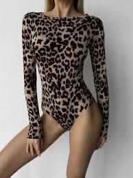 Леопардове боді з довгими рукавами; жилетка H&M