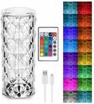 kryształowa lampka nocna LED RGB + pilot