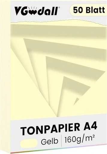Arkuszy papier VGOODALL 50szt 160g zółty