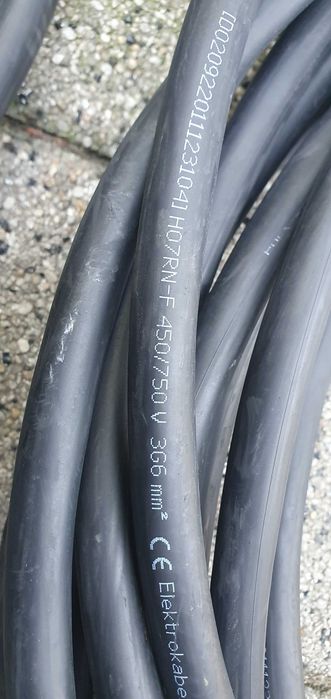 Kabel  3G6mm2 450/750V, trzy kable po 13 metrów