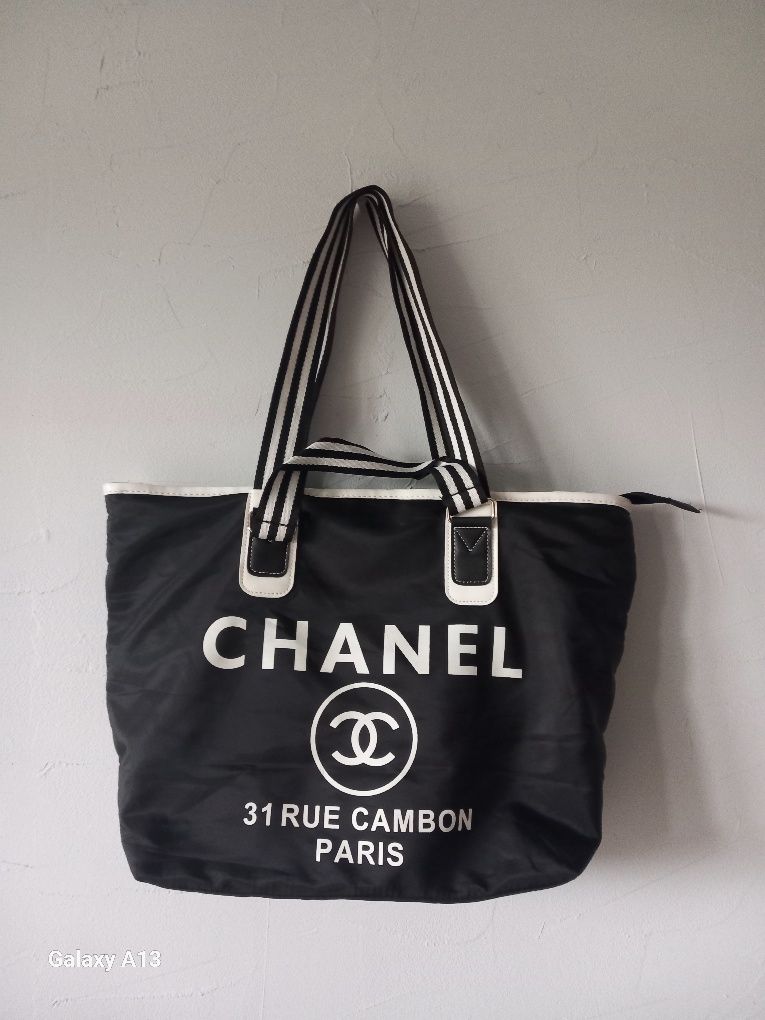 Chanel rue cambon 31 duża torba nylon vintage