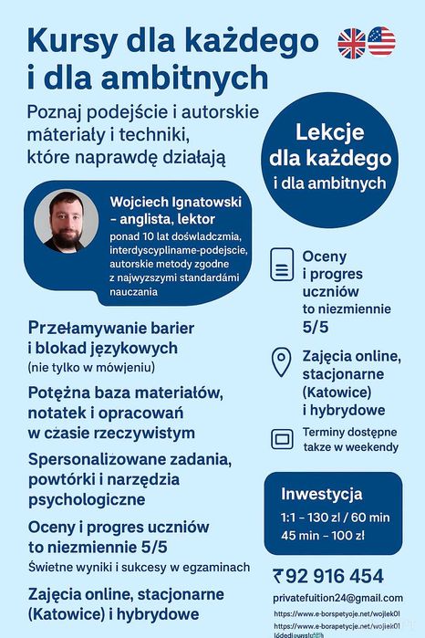 Angielski Zapisz się i Ucz się skutecznie! Lekcje i korepetycje