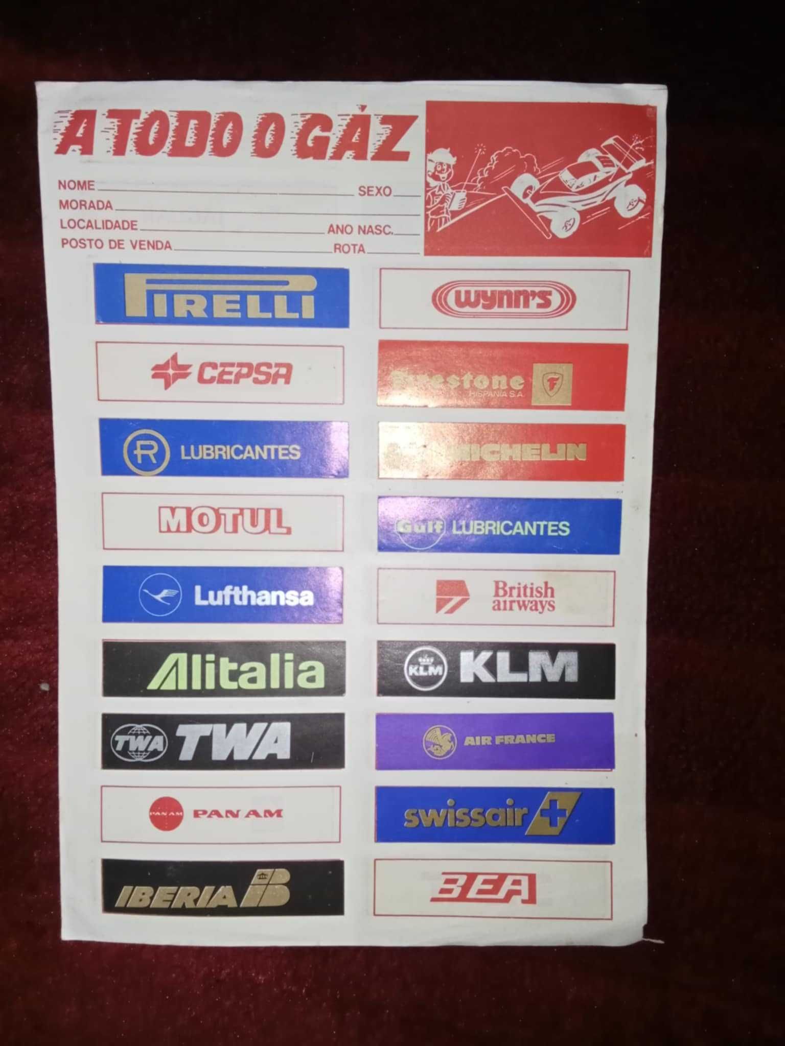 Caderneta A Todo o Gáz Anos 80