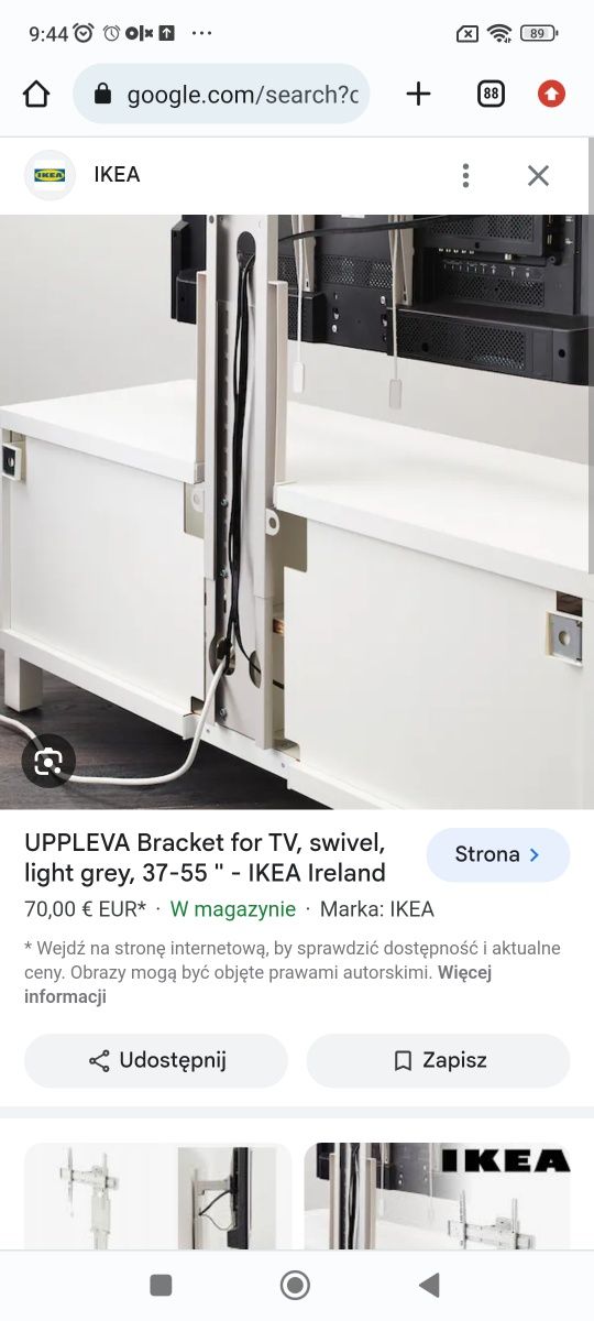 Uppleva Ikea uchwyt do telewizora