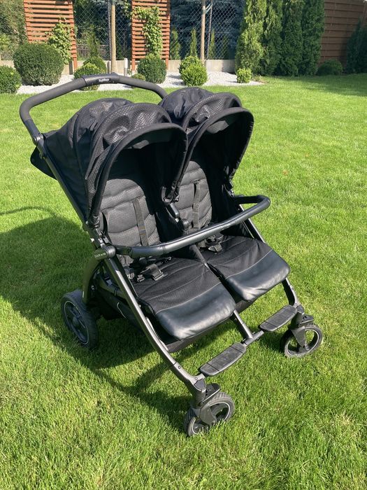 Wózek bliźniaczy Peg Perego Book for Two zestaw sportka czarny