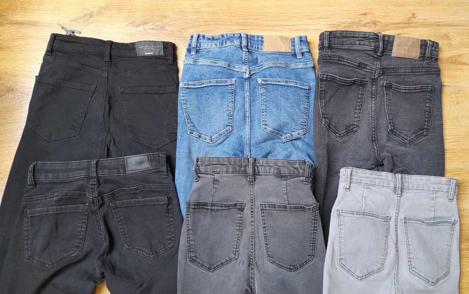 Zara 32 bershka stradivarius spodnie skinny high warstwa 6 sztuk