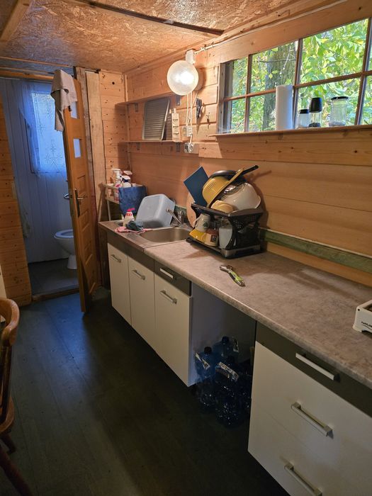 Przyczepa z domkiem na działce w Siemianach, 100m do jeziora!