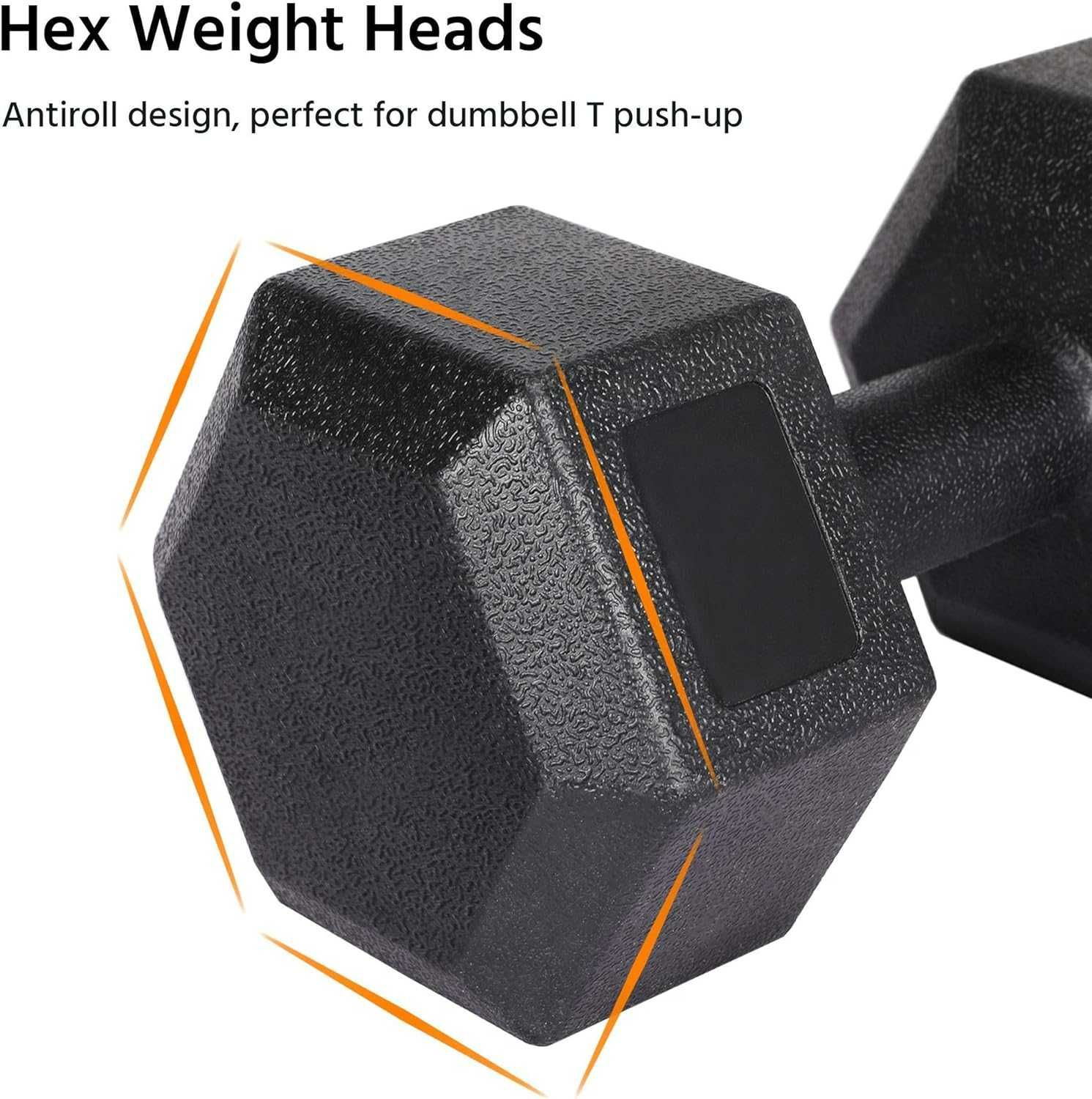 2Y9 zestaw hantle ciężarki czarne 2x 7,5kg 15kg sześciokątne hexagon
