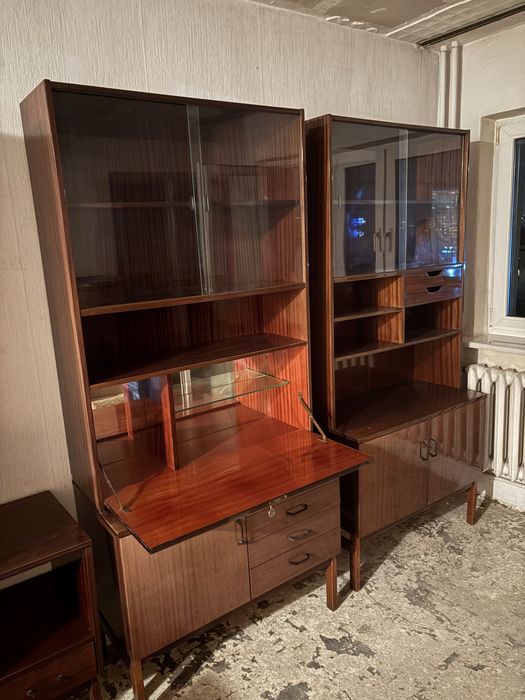 Meble z PRL-u drewniane fornirowane - 6 elementów