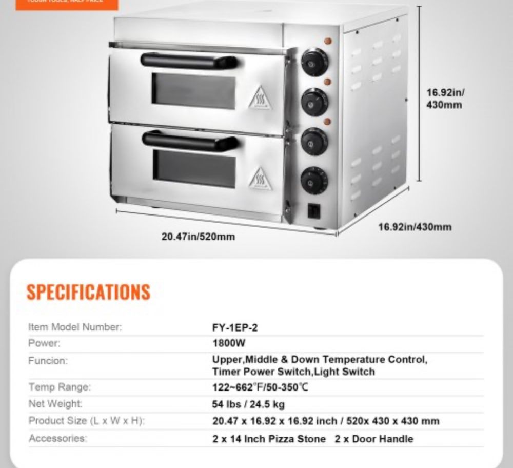 Forno de Pizza de Bancada Comercial
