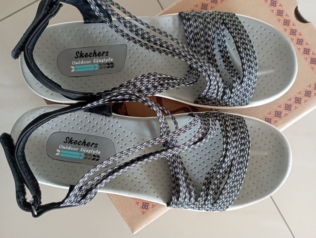 Sandały damskie szare skechers nr 40