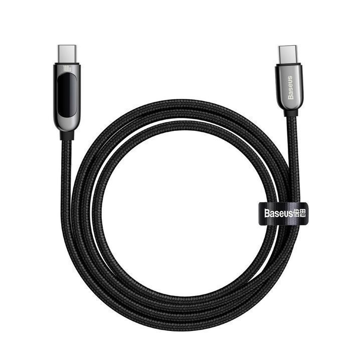 Kabel USB Typ C Baseus 100W, Szybkie Ładowanie, 2M, Czarny