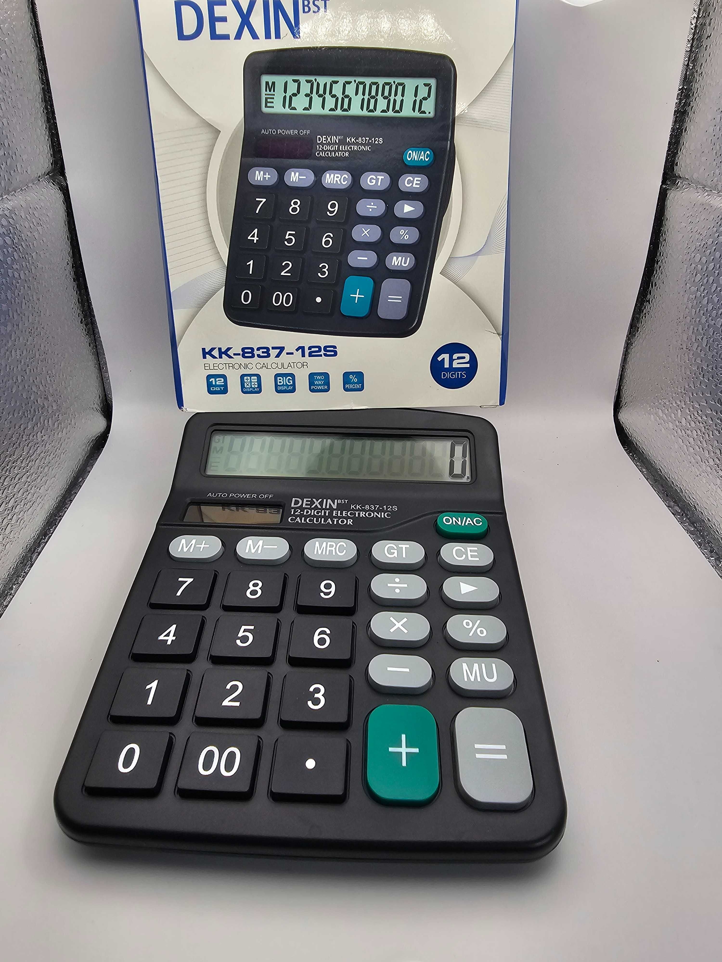 Kalkulator biurkowy 12-cyfrowy duży wyświetlacz LCD, czarny