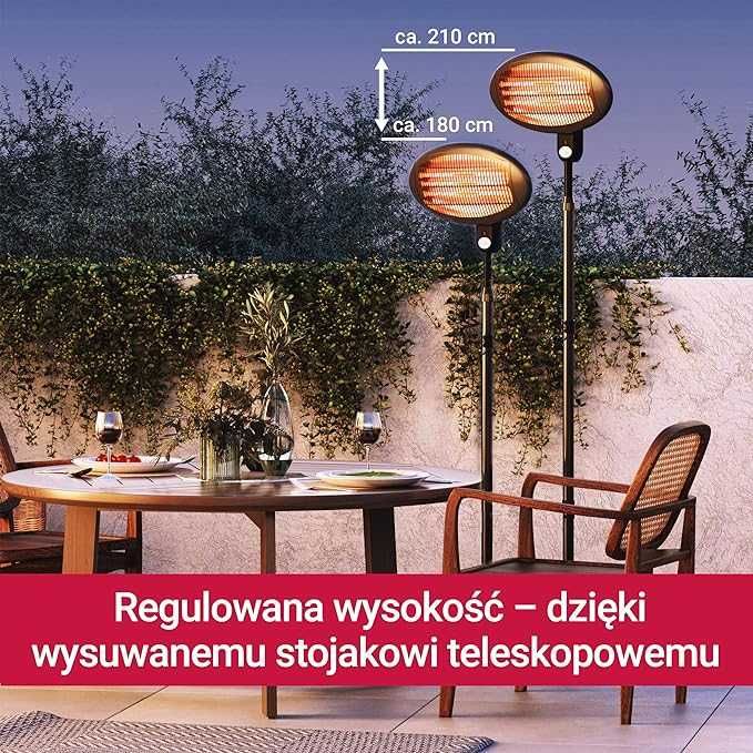 Promiennik ciepła SUNTEC tarasowy 2000W 3 poziomy mocy ogrzewanie nowy