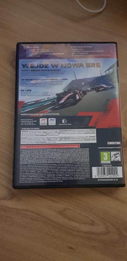 F1 2022 płyta z pudełkiem