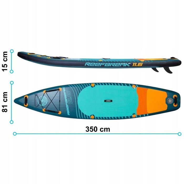 Deska SUP pompowana 350 cm z siedziskiem wiosłem pompką plecakiem